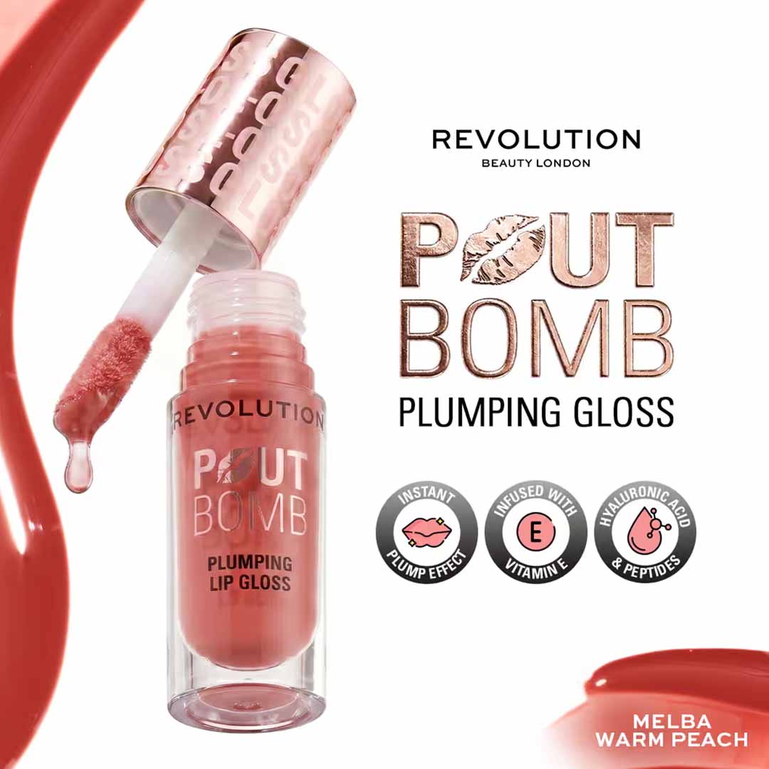 23454 Revolution Pout Bomb Plumping Gloss-Melba Warm Peach_2