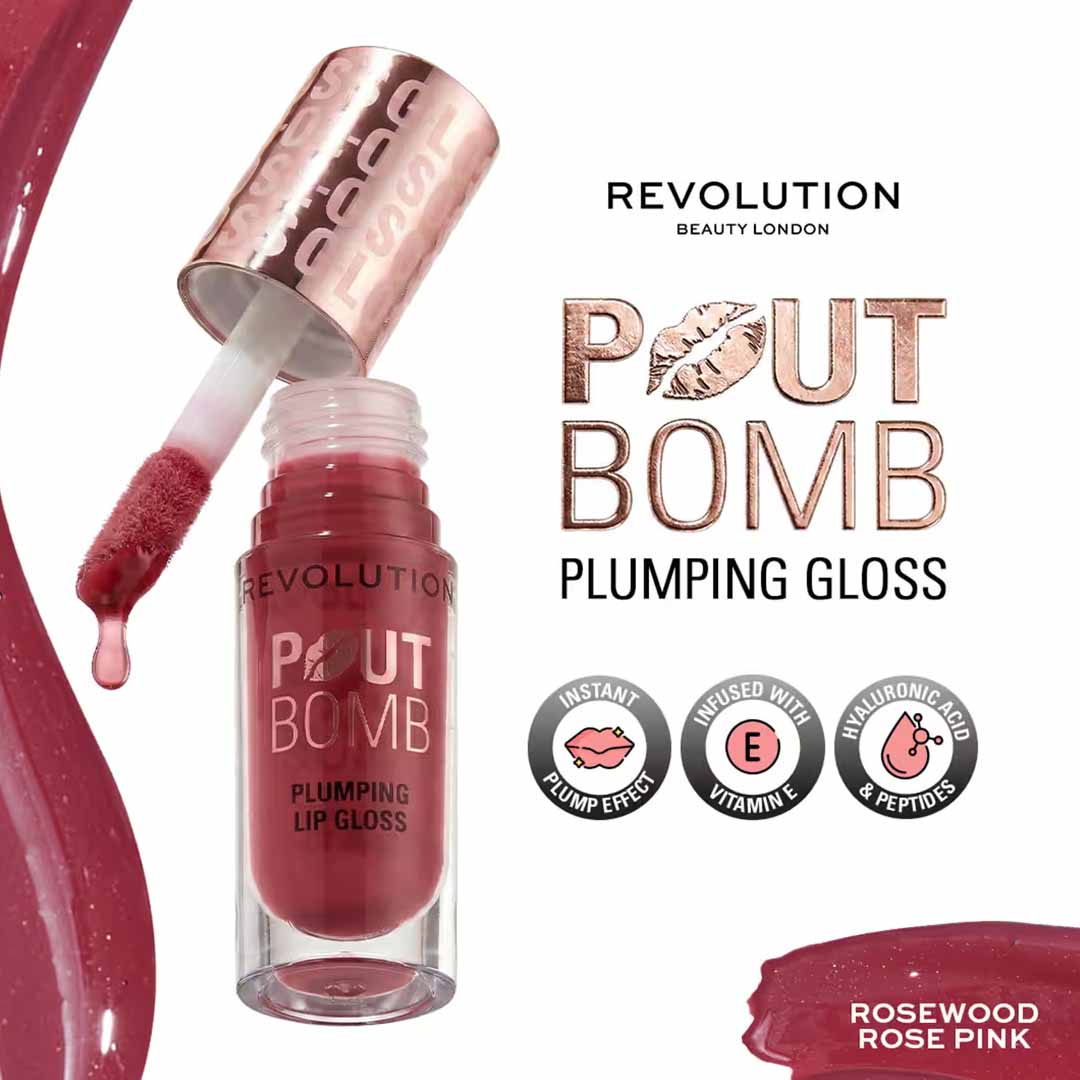 23455 Revolution Pout Bomb Plumping Gloss-Rosewood Rose Pink_2