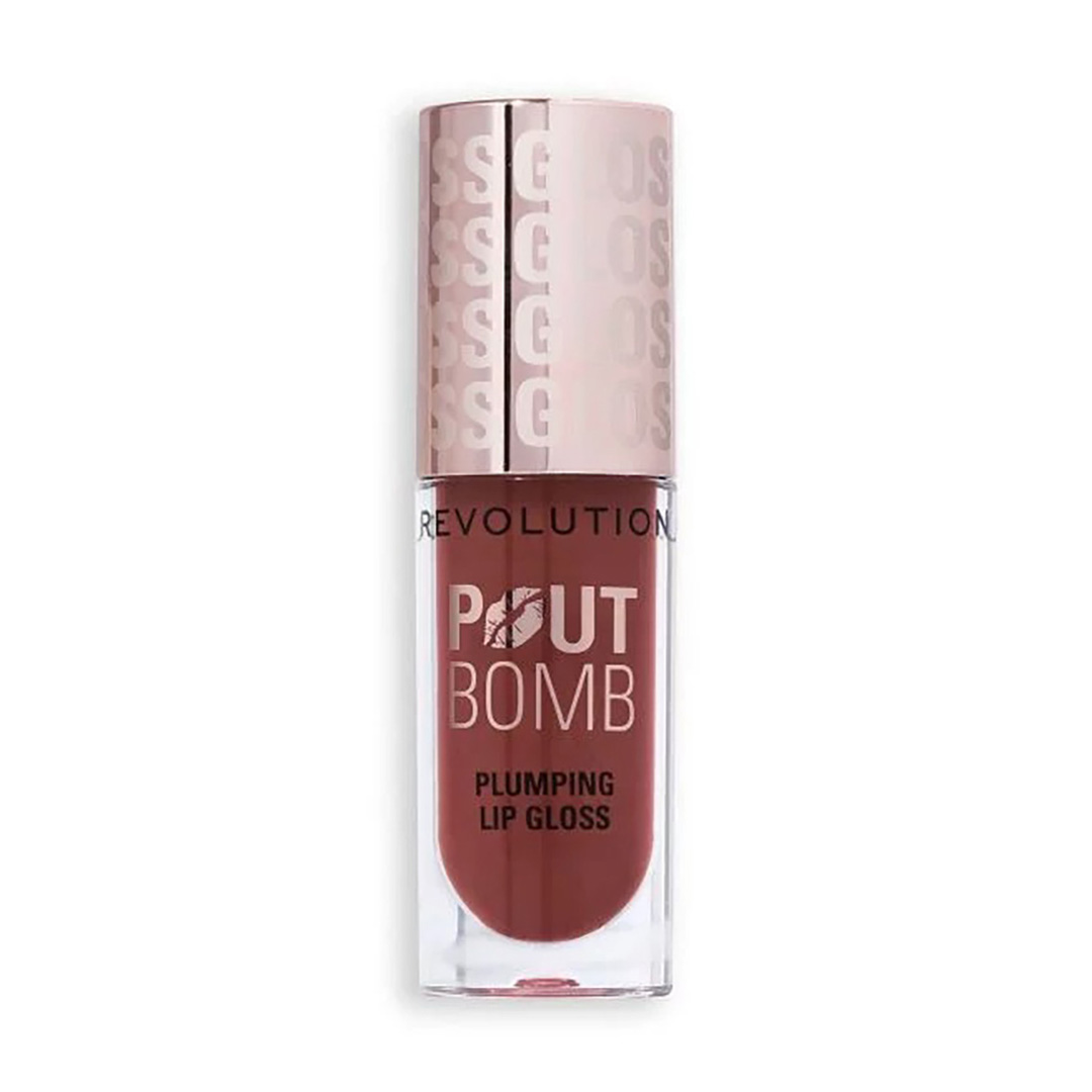 25131 Revolution Pout Bomb Plumping Gloss-Cookie Warm Nude
