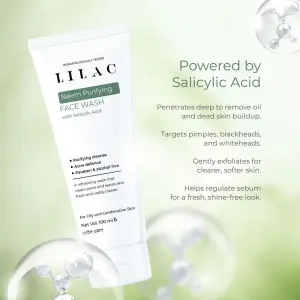 Lilac	Neem purifying face wash with salicylic acid (100ml)