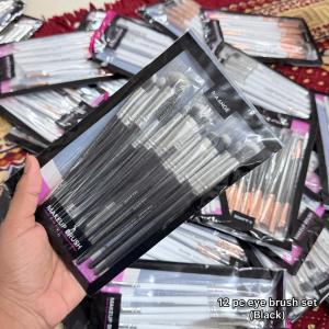 Maange 12 Pcs Eyebrush Set (Black)